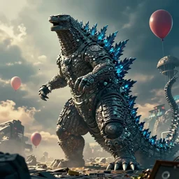 🦐🤖🎈🇨🇽 in the style of a godzilla movie poster