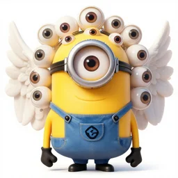 Minion with many many many eyes, many wings, Digital Illustration, many eyes, deviantart, eyes, trending on artstation, so many eyes, Angelarium, EYES, 4k