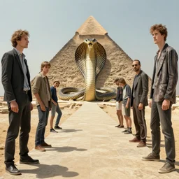 point perspective path towards a pyramid with cobra wrapped around it ,by artgerm and Craig Mullins, James Jean, Andrey Ryabovichev, Mark Simonetti and Peter Morbacher 16k