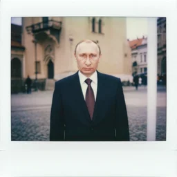 vladimir putin as a anorexic in legnica, medium shot, photorealistic, polaroid, vintage, color, documentary photograph