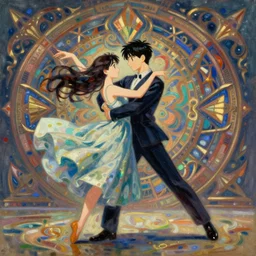 anime modern dance, intricate oil painting by greg rutkowski, trending on artstation