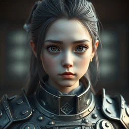 a hyperrealistic ultradetailed fullbody photograph of a lifelike real human, as a cute anime girl, wearing steel plate armor, 3 d, made by wlop, rough skin pores, trending on artstation, thick hair, melancholy, natural facial features, actual rendered person, k - pop, unreal engine 5, blender, extremely intricate, sharp focus, 4 k