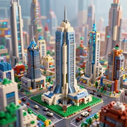 sci - fi futuristic city made of lego bricks, photorealistic, 8 k, octane render, still from lego movie
