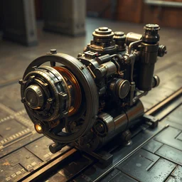 dieselpunk perpetual motion machine, highly detailed, raytracing, octane, global illumination, unreal engine 5