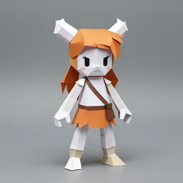 a paper model of shantae, paper modeling art.