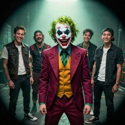 Every joker and venom ever laughing at you, Darek Zabrocki, Karlkka, Jayison Devadas, Phuoc Quan, trending on Artstation, 8K, ultra wide angle, pincushion lens effect