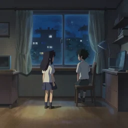 a room at night, keyshot 1 1, by makoto shinkai