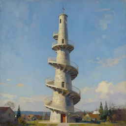 the spiral tower, painting, 4 k