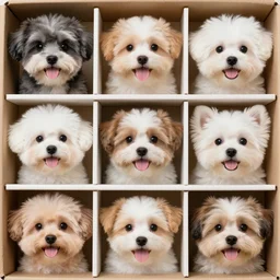 box grid of cute doggies, compilation,