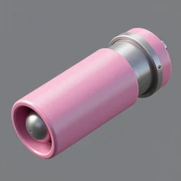 pink ionized flow ion engine in space