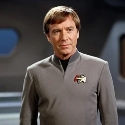 young William Shatner as a starship captain