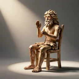 First chair being made by caveman