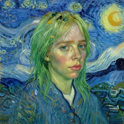 portrait of billie eilish by vincent van gogh