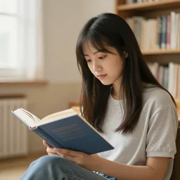pov of girl reading a book