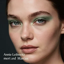 photo of beautiful model with subtle green eye shadow, photo by annie leibovitz and mert and marcus, beauty campaign, photoshoot, closeup, real life skin, sharp focus
