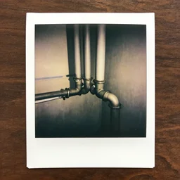 polaroid of leaking pipes
