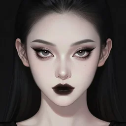 beautiful portrait goth girl, big eyes, balt head, sharp focus, smooth, digital illustration, by mcbess, dore, symmetry, by alexander mcqueen, trending on artstation