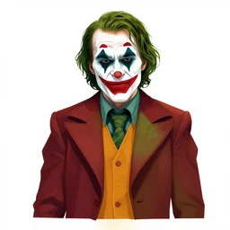 vector drawing, walter white wearing the joker outfit