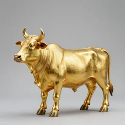 goodness gold cow statue in india