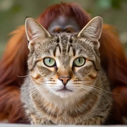 a feline cat - orangutan - hybrid, animal photography, felidae, housecat, pet