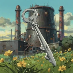 a wholesome animation key shot of a post apocalyptic 8 0's nuclear plant by studio ghibli, animation, sharp, rendered in unreal engine 5, focused, anime key art by greg rutkowski, bloom, dramatic lighting
