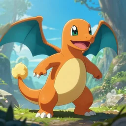 Charmander digital Art, Greg rutkowski, Trending artstation,cinematic