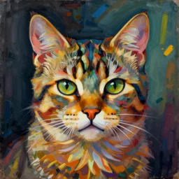portrait of a psychedelic cat by egon schiele