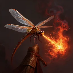 a medieval dragonfly spitting fire, fire - breath, in royal knights armor, dark thick smokey red fire, intricate, elegant, highly detailed, centered, digital painting, artstation, concept art, smooth, sharp focus, illustration, artgerm, tomasz alen kopera, peter mohrbacher, donato giancola, joseph christian leyendecker, wlop, boris vallejo