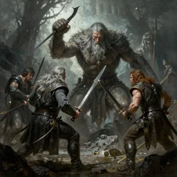 gandalf battles the balrog in moria brothers hildebrandt, frank frazetta rudolf ernst, john frederick lewis, jean - leon gerome, rudolf weisse,