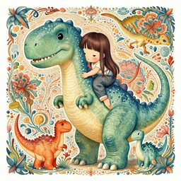 pretty model with cute dinosaurs : : by martine johanna and simon stalenhag and chie yoshii and casey weldon and wlop : : ornate, dynamic, particulate, rich colors, intricate, elegant, highly detailed, vogue, harper's bazaar art, fashion magazine, detailed face, blue eyes, smooth, sharp focus, hyper realistic, 8 k, octane render,