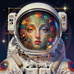 An extremely psychedelic experience, colorful, surreal, dramatic lighting, cosmonaut, LSD, face, detailed, intricate, elegant, golden ratio, highly detailed, digital painting, artstation, concept art, smooth, sharp focus, illustration, art by Sam Spratt, Dan Mumford, Jim Burns, Artem Demura and Alphonse Mucha