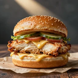 pulled chicken sandwich, artwork of joe fenton