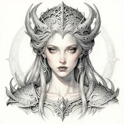 spectral valkyrie, heroine, beautiful, despondent, detailed symmetrical portrait, intricate complexity, in the style of artgerm, wlop, and ilya kuvshinov, watercolor