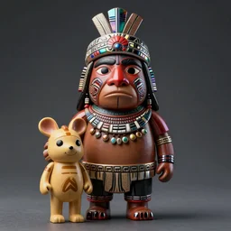 a espiritual portrait of a Selk'nam with a Capirote, Plastic toy, art toy, by Jim Woodring , Award winning photo, iridiscense, Houdini algorithmic generative render, dramatic lighting, Accurate and detailed, sharp focus, octane render 8k ,