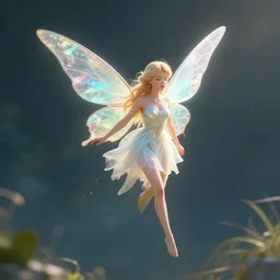angel fairy flying away from the camera, award winning trending on artstation unreal engine