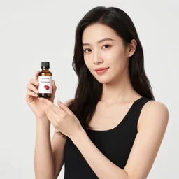 beautiful girl holding a bottle of hawthorn tincture in her hands, professional shooting, model shooting, high quality, professional light,
