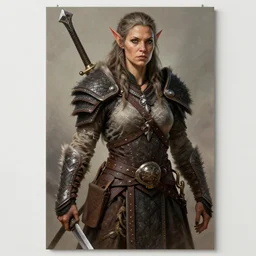 a female orc barbarian | | realistic shaded, fine details, realistic shaded lighting poster by greg rutkowski, magali villeneuve, artgerm, jeremy lipkin and michael garmash and rob rey