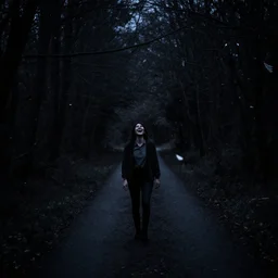 pitch black it's close to midnight, the sound of laughter guides away, the path is hard and gloaming arrow.