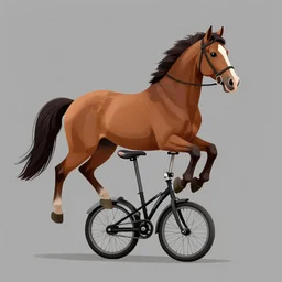 a horse riding a unicycle