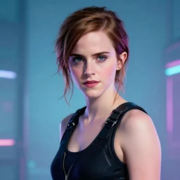 Portrait of Emma Watson, cyberpunk style