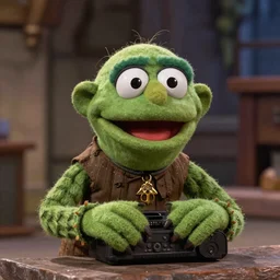 Gollum depicted as a muppet