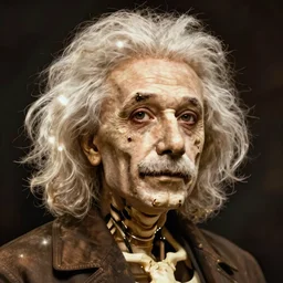 skeleton einstein portrait