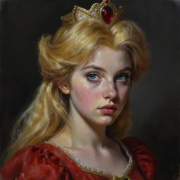 portrait of real life princess peach, gritty, dark, beautiful, very detailed, hyperrealistic, very detailed painting by Glenn Fabry, by Joao Ruas