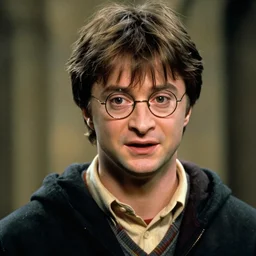 film still close up shot of dwayne johnson as harry potter from the movie harry potter and the philosopher's stone. photographic, photography