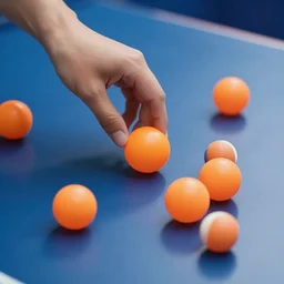 we're careful about orange ping pong balls because people might think they're fruit