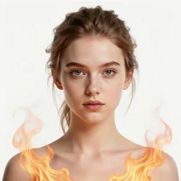 azctec warrior, young lena headey, finely detailed perfect face, exquisite details, fire magic, mid view, design on a white background, by studio muti, greg rutkowski makoto shinkai takashi takeuchi studio ghibli
