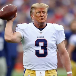 facial portrait of a football player on the sidelines, quarterback donald trump, reddit contest winner, madden 2 1, ps 4, character design
