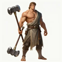 draconic male, strong build, holding war hammer, highly detailed, wearing simple robes, trending on art station, character concept art, photorealistic by michael komarck, greg rutkowski, victo ngai, artgerm and j. dickenson