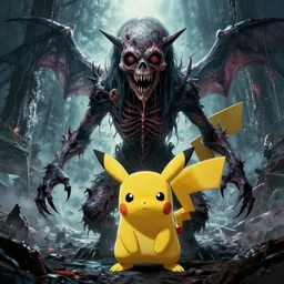 a hyper detailed pokemon, horror, big budget horror movie, by zdzisław beksinski, by dorian cleavenger