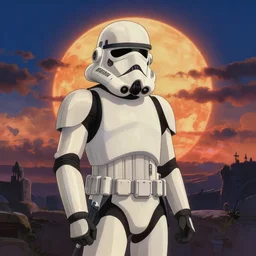 star wars binary sunsets in a ghibli realistic style